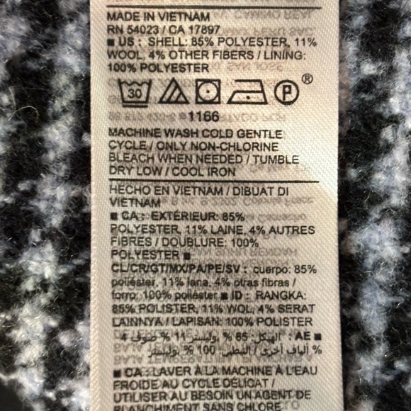 Old Navy Black and White Checkered Coat NWT - Picture 7 of 11